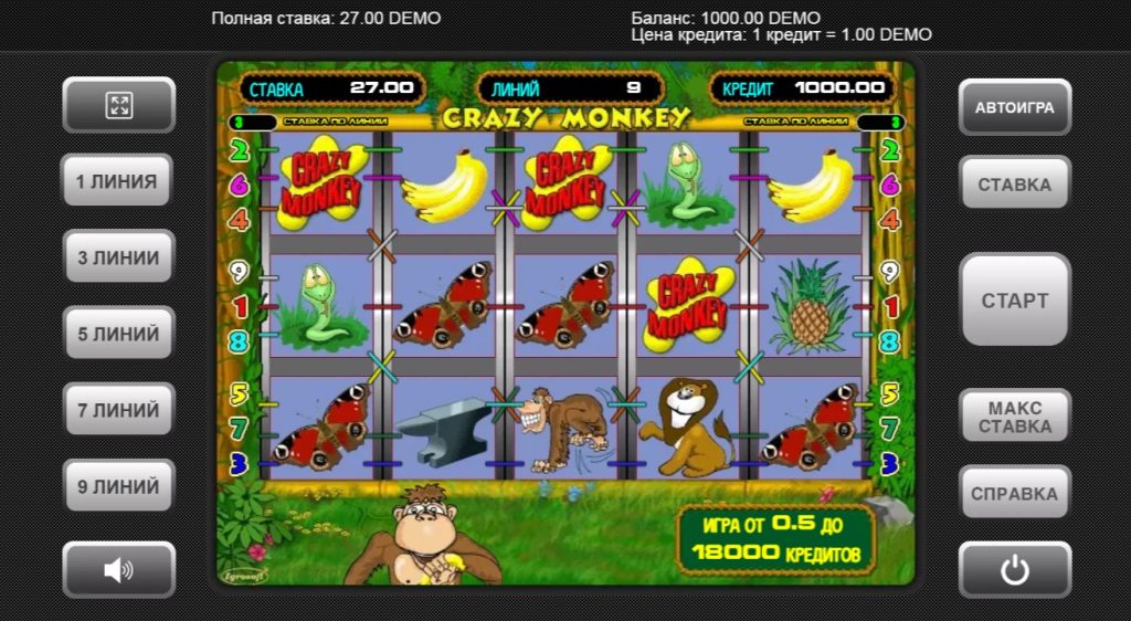 ігровий автомат Crazy Monkey